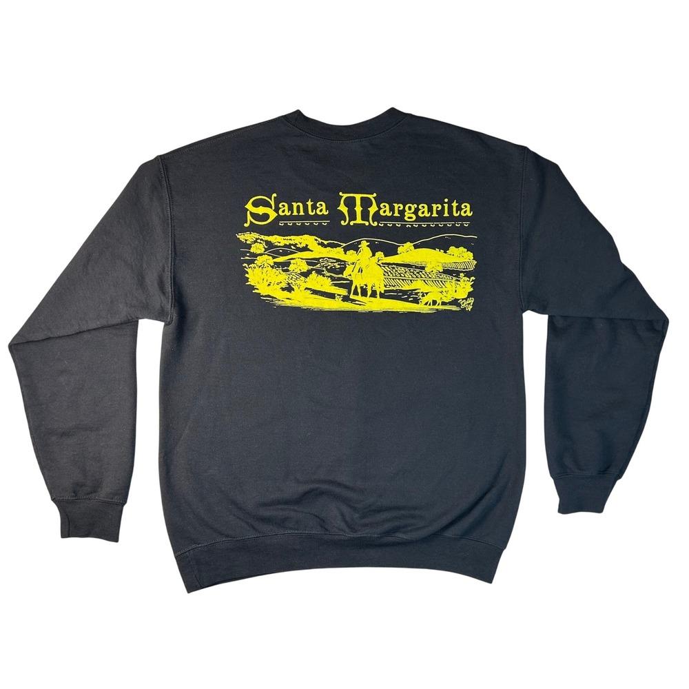 Gildan Heavy Blend Santa Margarita The Giddy Up Black Sweatshirt Mens Medium - Picture 1 of 9